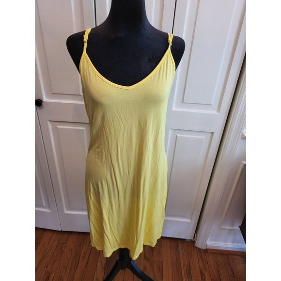 Yellow Paisley Faux Wrap Dress and Slip Pleated Sheer XL Boho Cottage TradWife - Picture 9 of 9